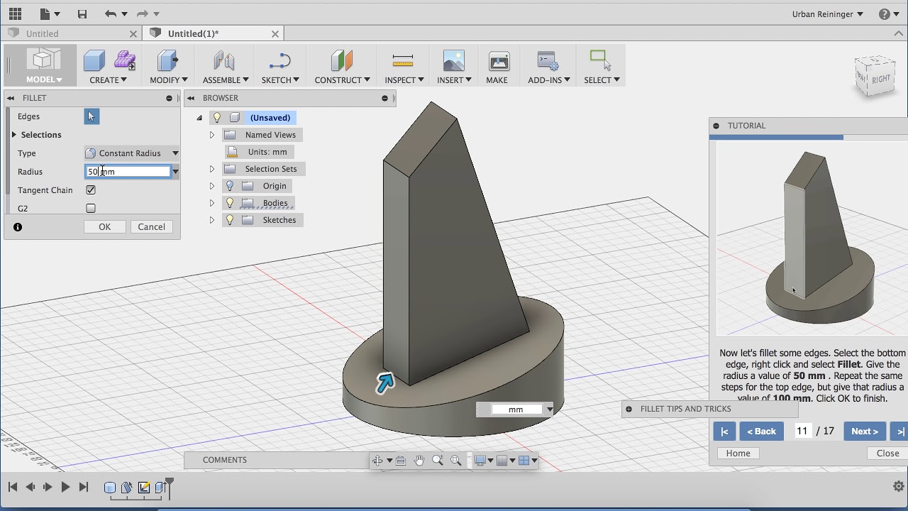 autodesk fusion 360 - tutorial 1: basic design step-by-step