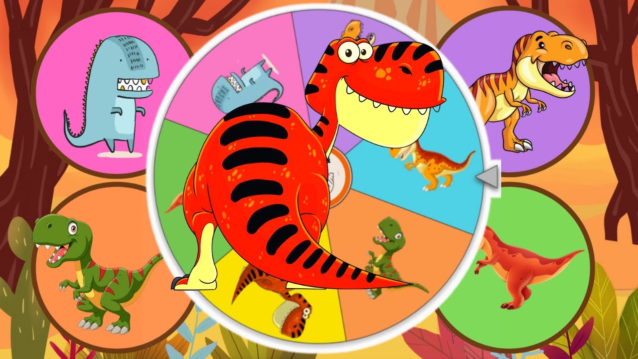 New Dinosaur Spin Wheel Game With T Rex and Cute Dino YouTube