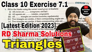RD Sharma Solutions for Class 10 Maths Chapter 7 Triangles Exercise 7.1 (Q1 to Q3) Edition 2023