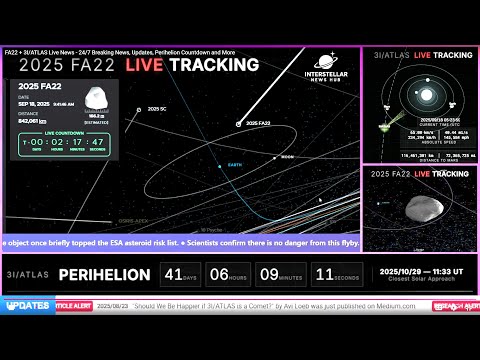 SWAN25B + FA22 + 3I/ATLAS Tracking - Live News - 24/7 Breaking News, Updates, Perihelion Countdown