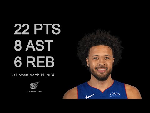 Cade Cunningham 22 pts 8 ast 6 reb vs Hornets | March 11, 2024 |