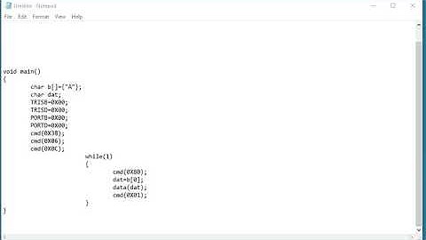 PIC Microcontroller - LCD  for character