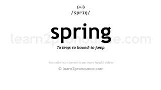How To Pronounce Spring English Pronunciation Youtube