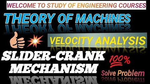 Slider Crank Mechanism | Theory of Machines | Chapter Velocity Analysis  | Numerical Problems Solve