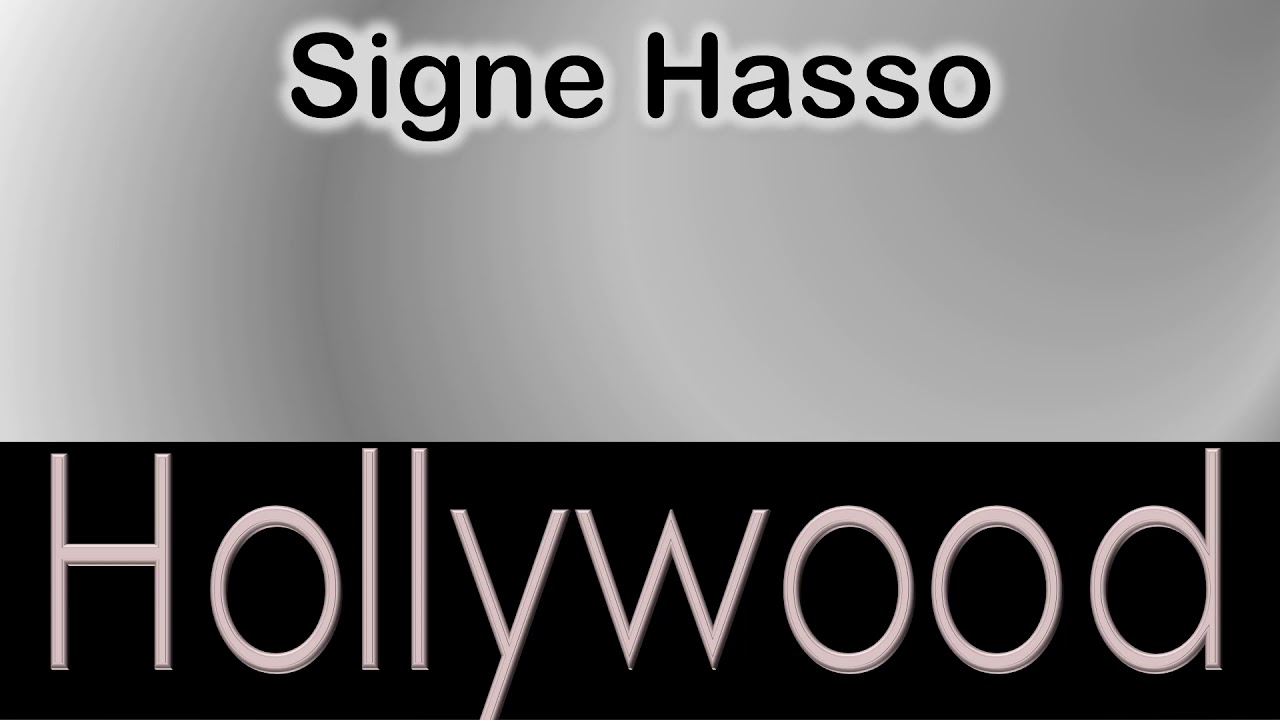 Signe Hasso How To Pronounce Signe Hasso Hollywood Actor From 7080