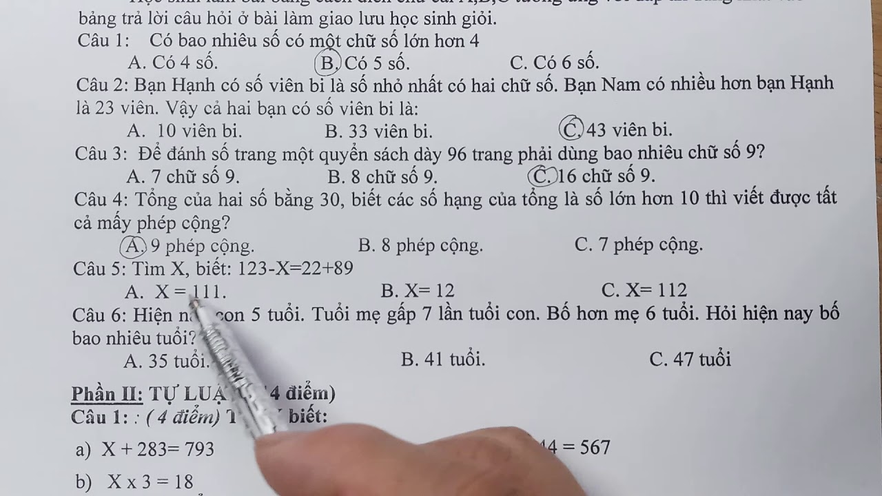 Đề thi học sinh giỏi môn toán lớp 2 | Toán lớp 2: ĐỀ THI HỌC SINH GIỎI