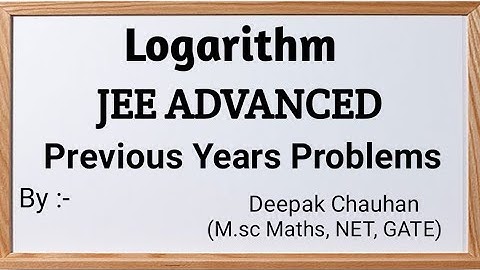 Logarithms/ Jee Advanced Previous Years