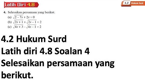 Latih diri 4.8 Soalan 4 | 4.2 Hukum Surd | Bab 4 Indeks, Surd dan Logaritma | Add Maths