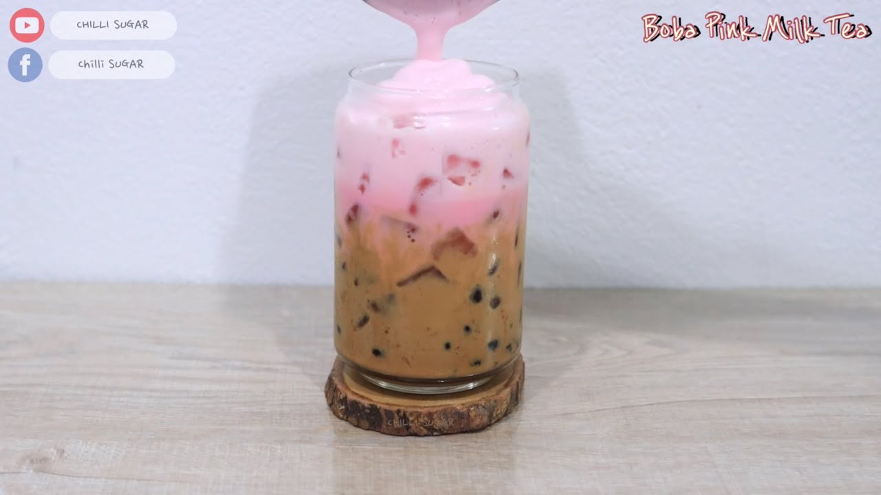 Milk tea : How to make Boba pink milk tea : Easy and Delicious : Home ...