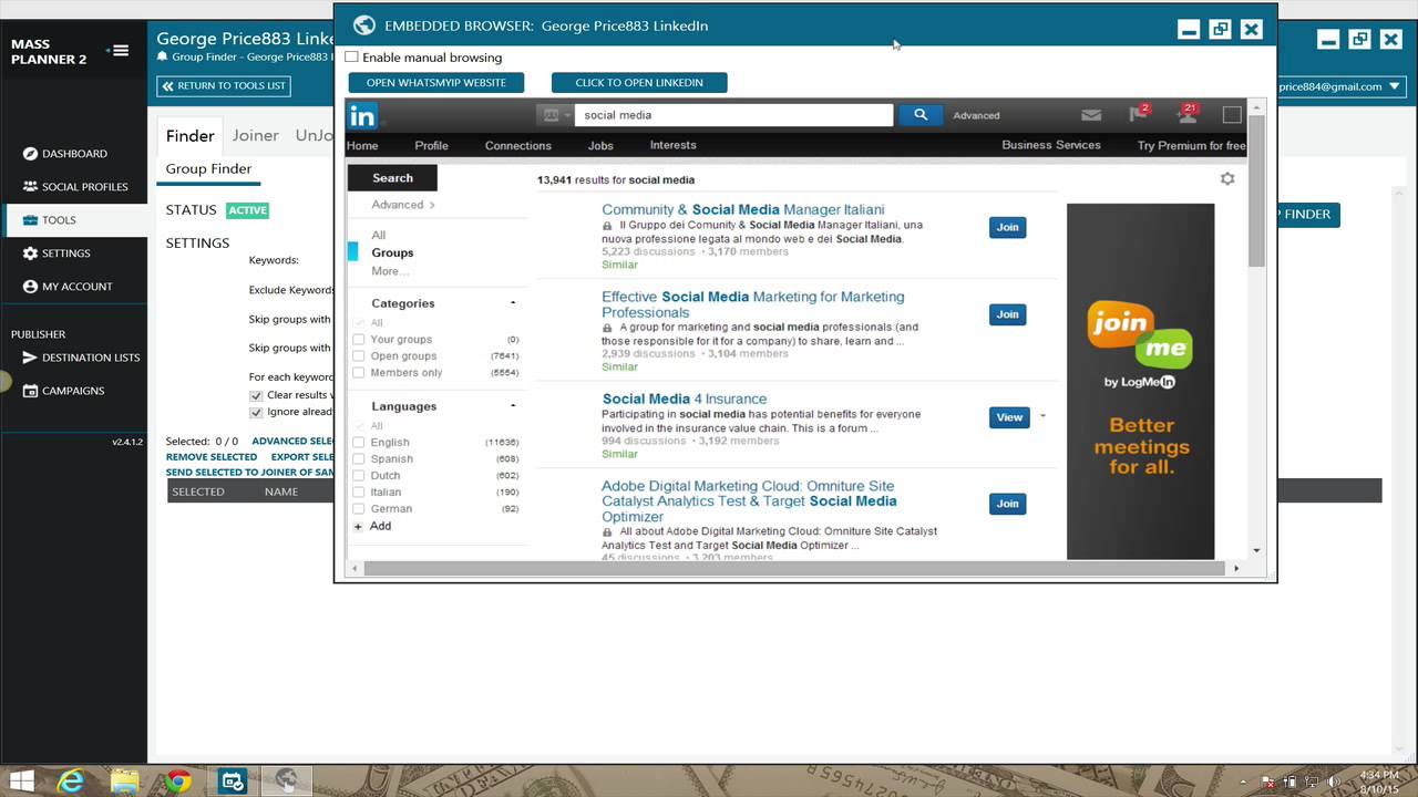 Mass Planner - LinkedIn Group Finder Module
