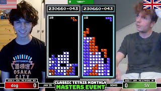 A HUGE LEAD!! Dog, SV | SEMIS | Classic Tetris Monthly Masters | January 2025