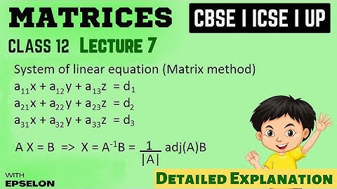 Matrices class 12 | Lecture 7 | martins rule | system of linear equation | matrix method | cbse |