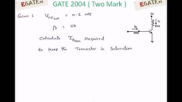 Problem on BJT (Transistor) Operating Region (2) - GATE 2004 - (Electronic Devices) - www.egate.ws