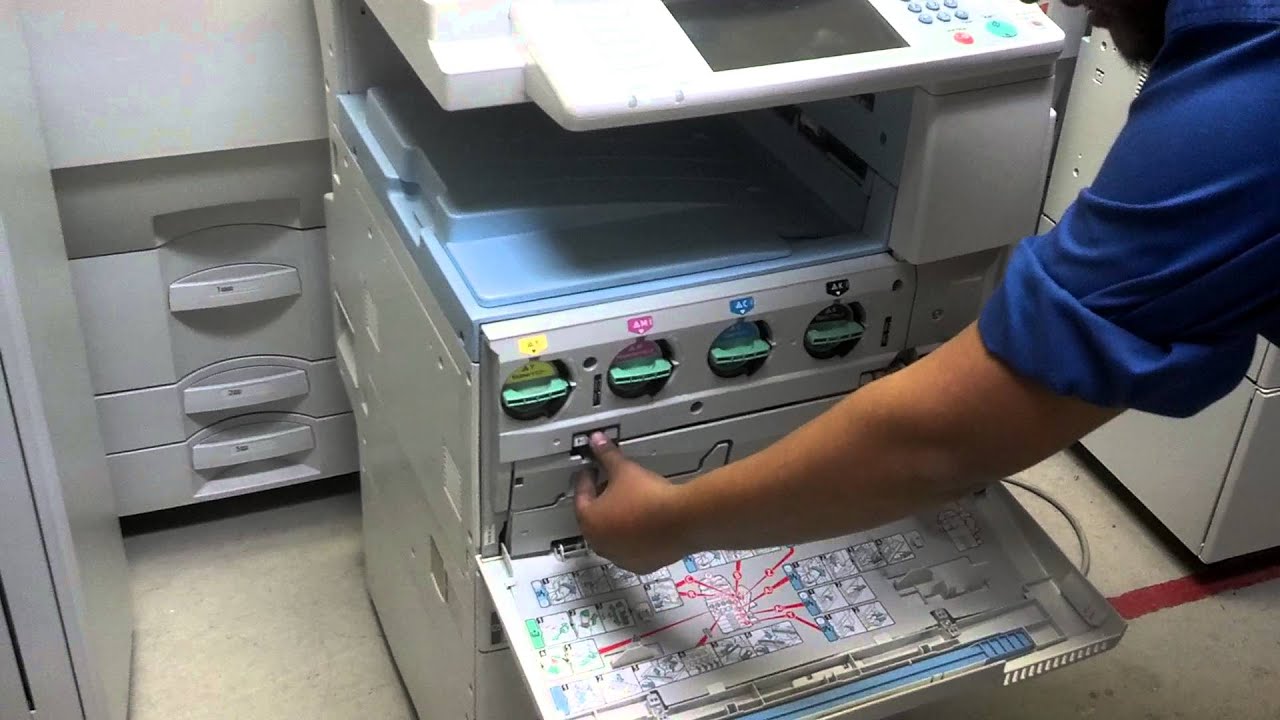 Removing Waste Toner From Ricoh MP C2550 C2050 C2051 C2551 - YouTube