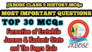 Best MCQ JKBOSE Formation of Erstwhile Jammu & Kashmir State and The Dogra Rule Class 8 #jkbose screenshot 4