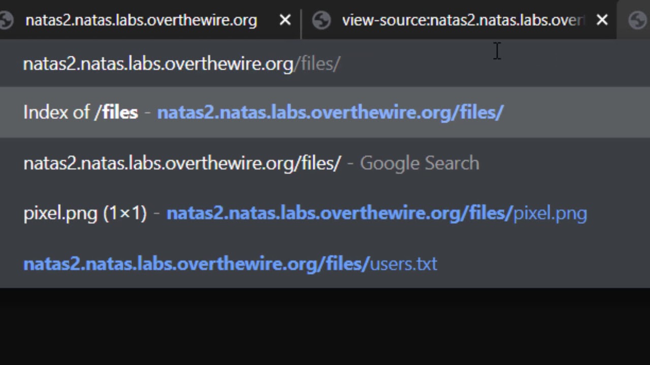 NATAS Level 2 → Level 3 : Learn Basics of Serverside Web Security [Over The Wire]