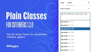 Plain Classes Gutenberg 1.3.0