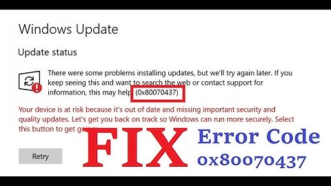 Fix Windows Update Error Code 0x80070437 on Windows 10?