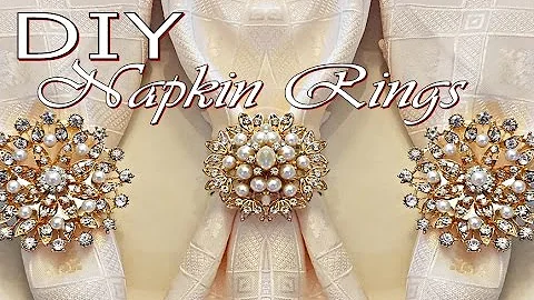 DIY Tutorial Napkin Rings (Dollar Tree Napkin Holders and Totally Dazzled Brooches)