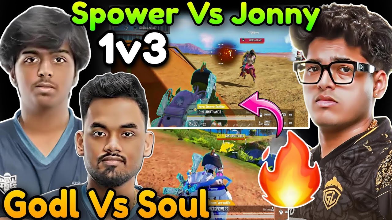 Godl Vs Soul 4v4 Fight 🔥 Jonathan Vs Spower 😲 Jonathan On Fire - YouTube