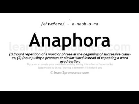 Произношение анафора | Определение Anaphora