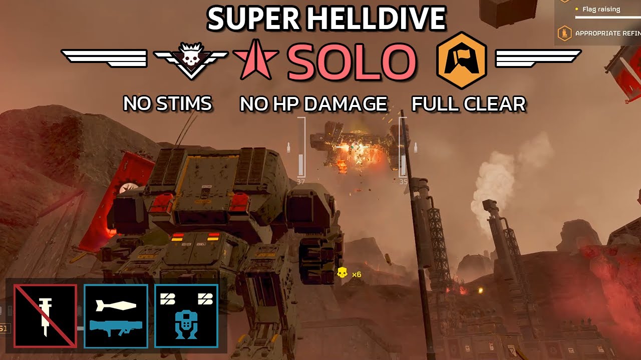 Helldivers 2 - Seize Industrial Complex (Super Helldive Solo / No Stims, No HP Damage)