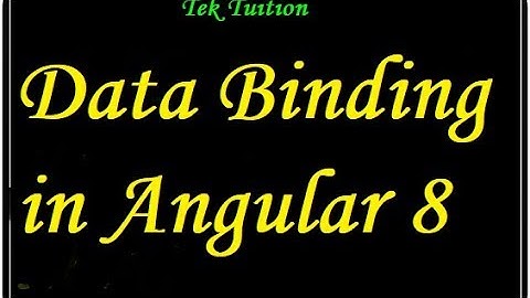 Data Binding In Angular 8
