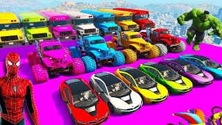 GTA V - Epic New Stunt Race For Car Racing Challenge On Super Cars, Planes and Boats by Spiderman