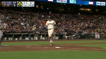 COL@SF: Crawford plates Duffy with a single to right
