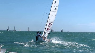 J70 Tim Healy tuning upwind at Key West 2013
