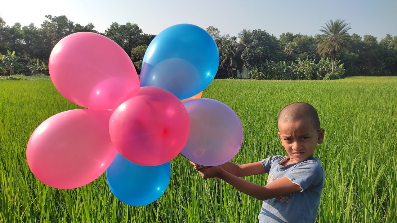 outdoor children fun balloon video and learn colours for with flower kids by kids very nice