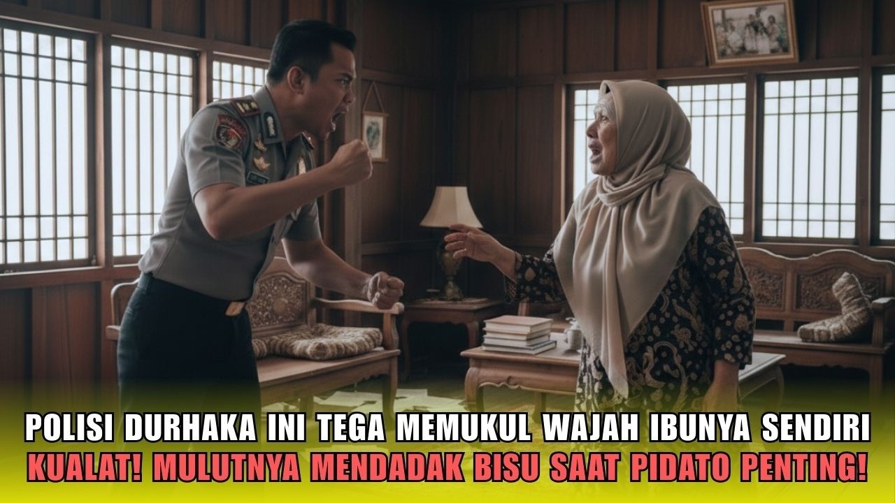 Mulut Polisi Ini Tiba2 Bisu Saat Pidato Kenaikan Pangkat, Tenyata Kualat Pernah memukul Ibunya!
