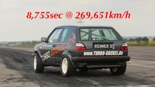VW Golf Mk2 VR6 Turbo 1100+PS...8,755sec Turbo-Gockel Turboscheune Test & Tune 13.08.2016