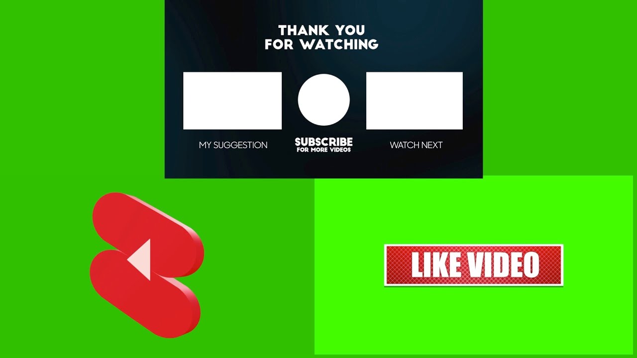 YouTube shorts logo green screen subscribe youtube green screen end