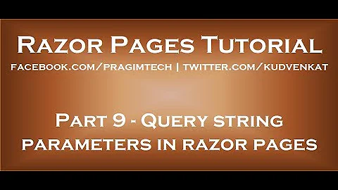 Query string parameters in asp net core razor pages