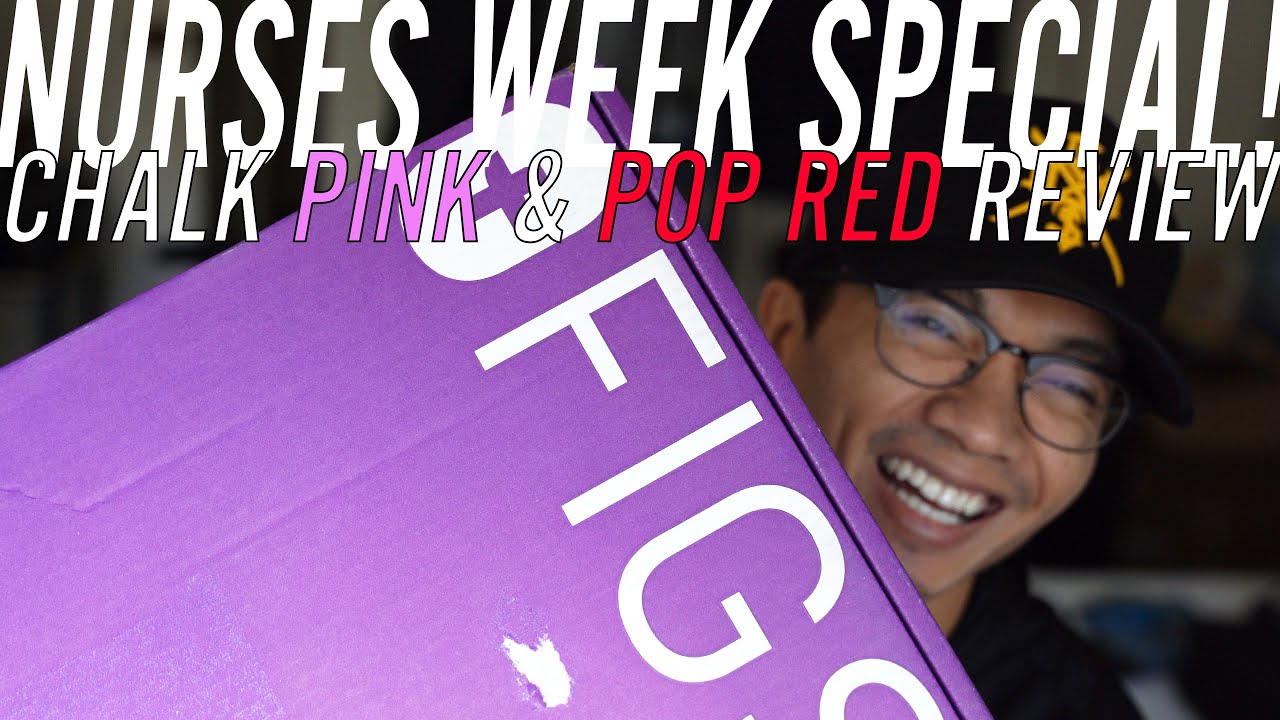 wearFIGS *NEW* Chalk Pink and Pop Red Medical Scrubs Review NURSES