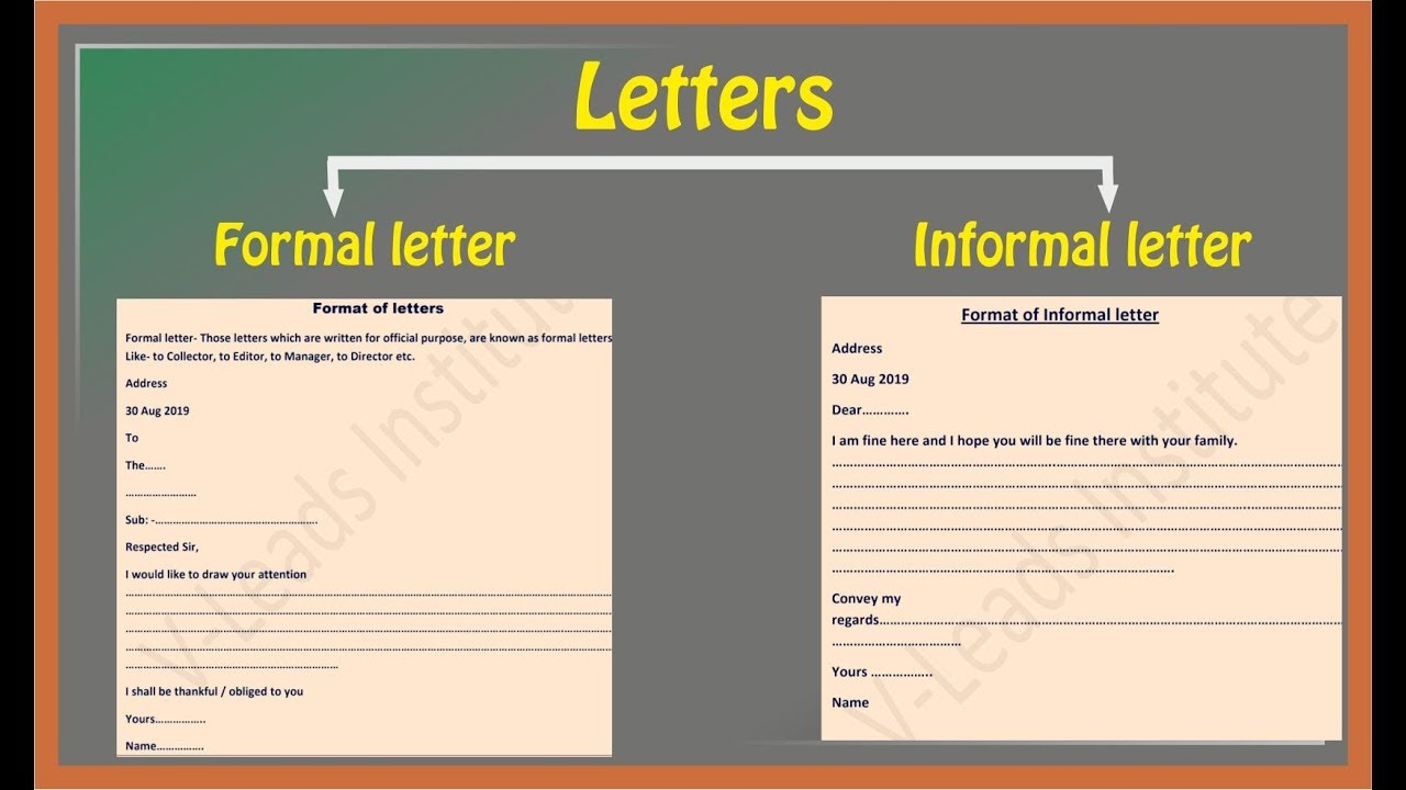 Informal letter format