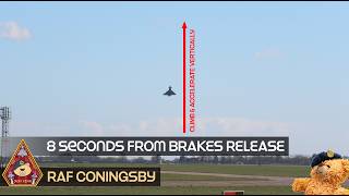 FLIGHT OF FIVE TYPHOON PERFORMANCE TAKEOFFS! 8 SECONDS FROM BRAKES RELEASE VERTICAL • RAF CONINGSBY