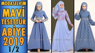 #Modaselvim #Mavi #Tesettür #Abiye #Elbise Modelleri 2019 - 1/2 | #Hijab Evening #Dress | #blue