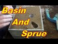 Basin and sprue design for sand casting in the foundry