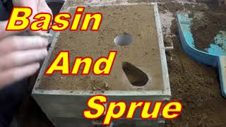 Basin and sprue design for sand casting in the foundry