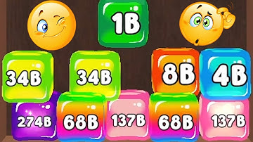 Merge Cube 2048 3D - ASMR Gameplay (Cubes Math, Level Up NumberBlocks Jelly Balls) Part 049