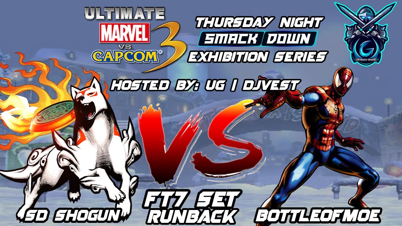 UMVC3 Thursday Night Smackdown Exhibition Series - SD SHOGUN VS BottleofMoe FT7 Set Runback