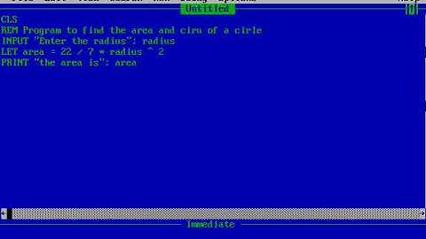 Program to find the area and circumference of circle in Qbasic