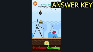 Stickman Draw Troll Puzzle LEVEL 170 Help him eat hamburger and not get hurt - Gameplay Walkthrough