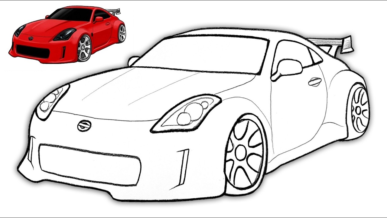 Easy Nissan 350Z Car Drawing Tutorial 🚗 Step by Step Pencil Sketch for Beginners