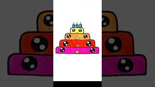 Cute Rainbow Cake Coloring Kidzaw