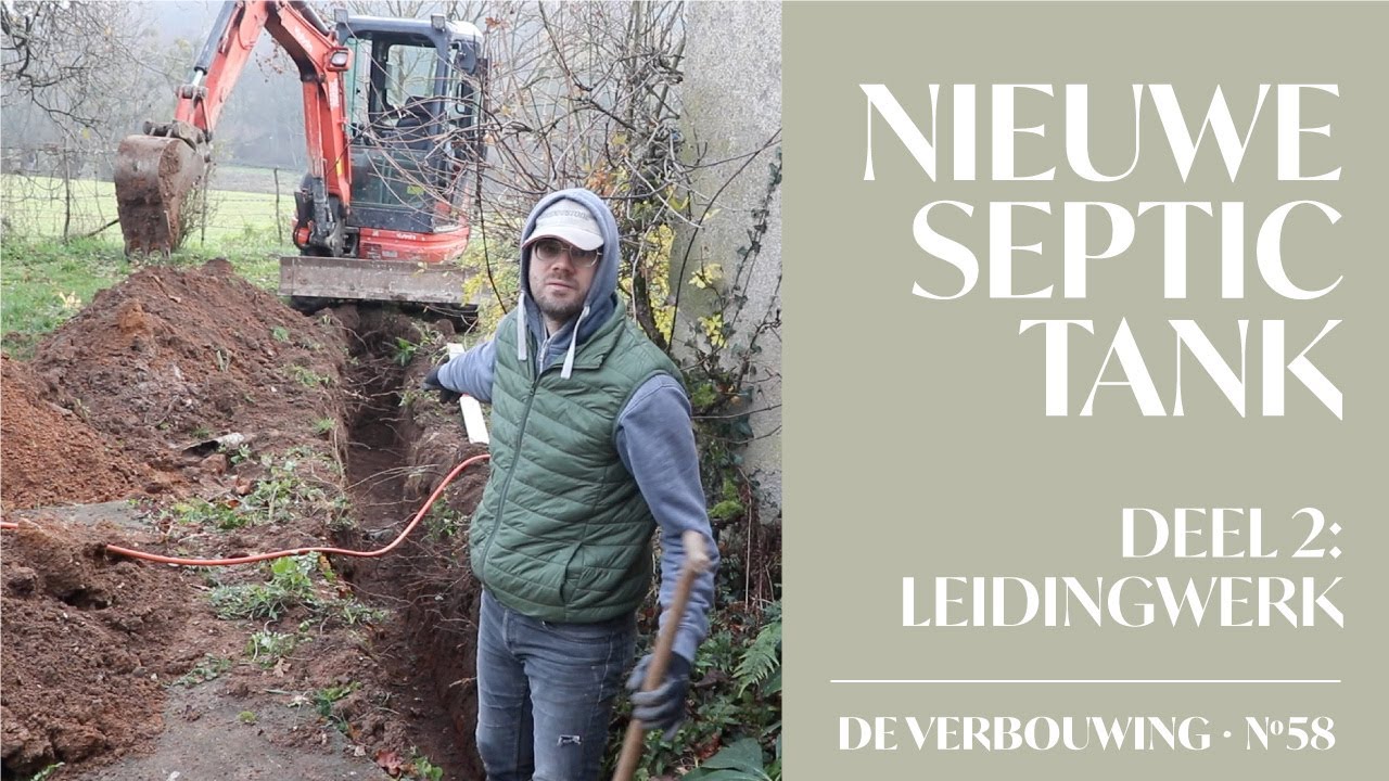 58. Graven voor leidingwerk nieuwe fosse septic tank | Wij bouwen zelf ons droomhuis in Frankrijk