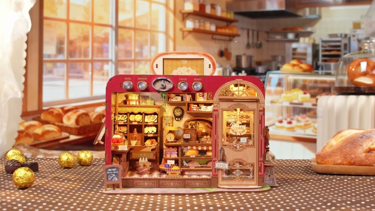 TONECHEER 3D Puzzle Doll House DIY Miniature House (Tost Bakery