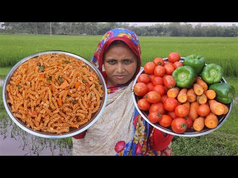 Chicken And Vegetable Pasta Recipe – Red Sauce Pasta – Village Style Macaroni Pasta For Orphan Kids